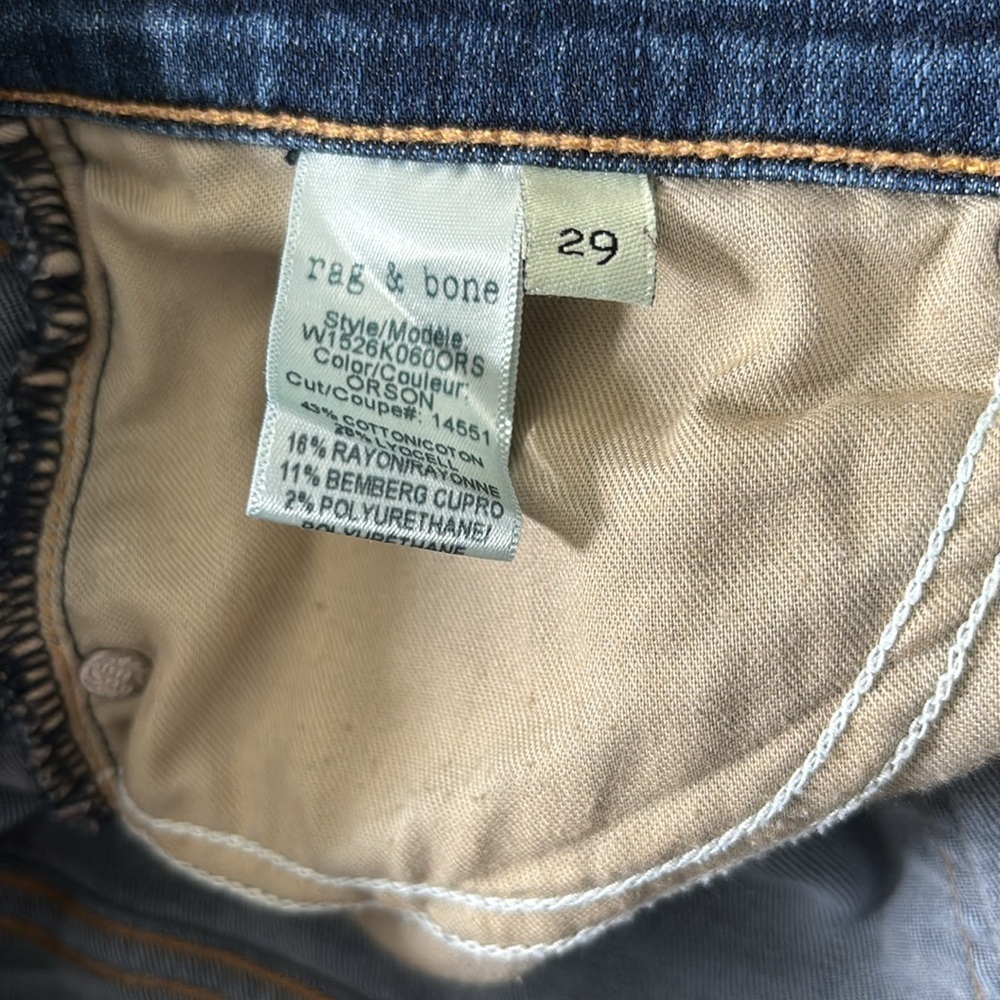 RAG & BONE Blue Capris Raw Hem Jeans Size 29 - Picture 8 of 9